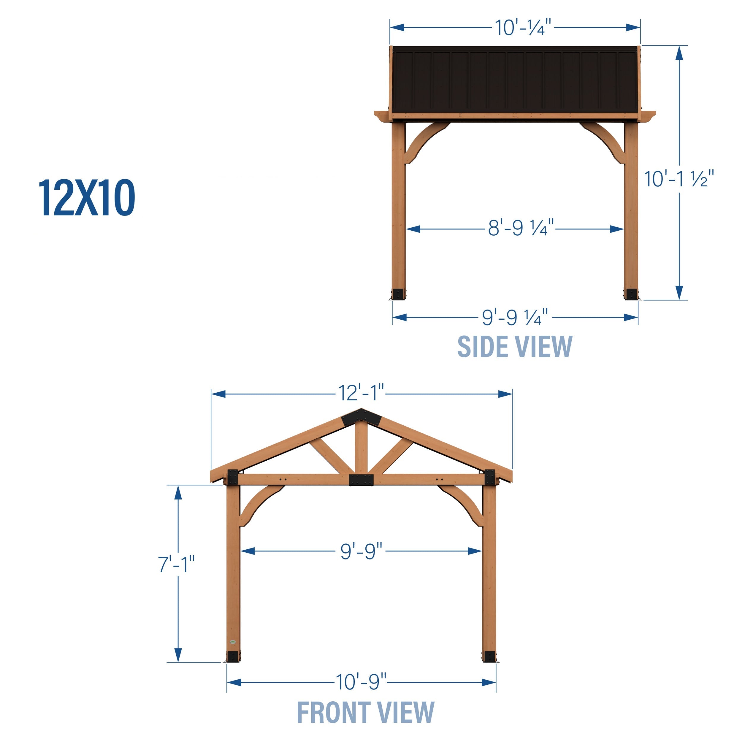 12x10 Arlington Gazebo with Electric - Lt Brown