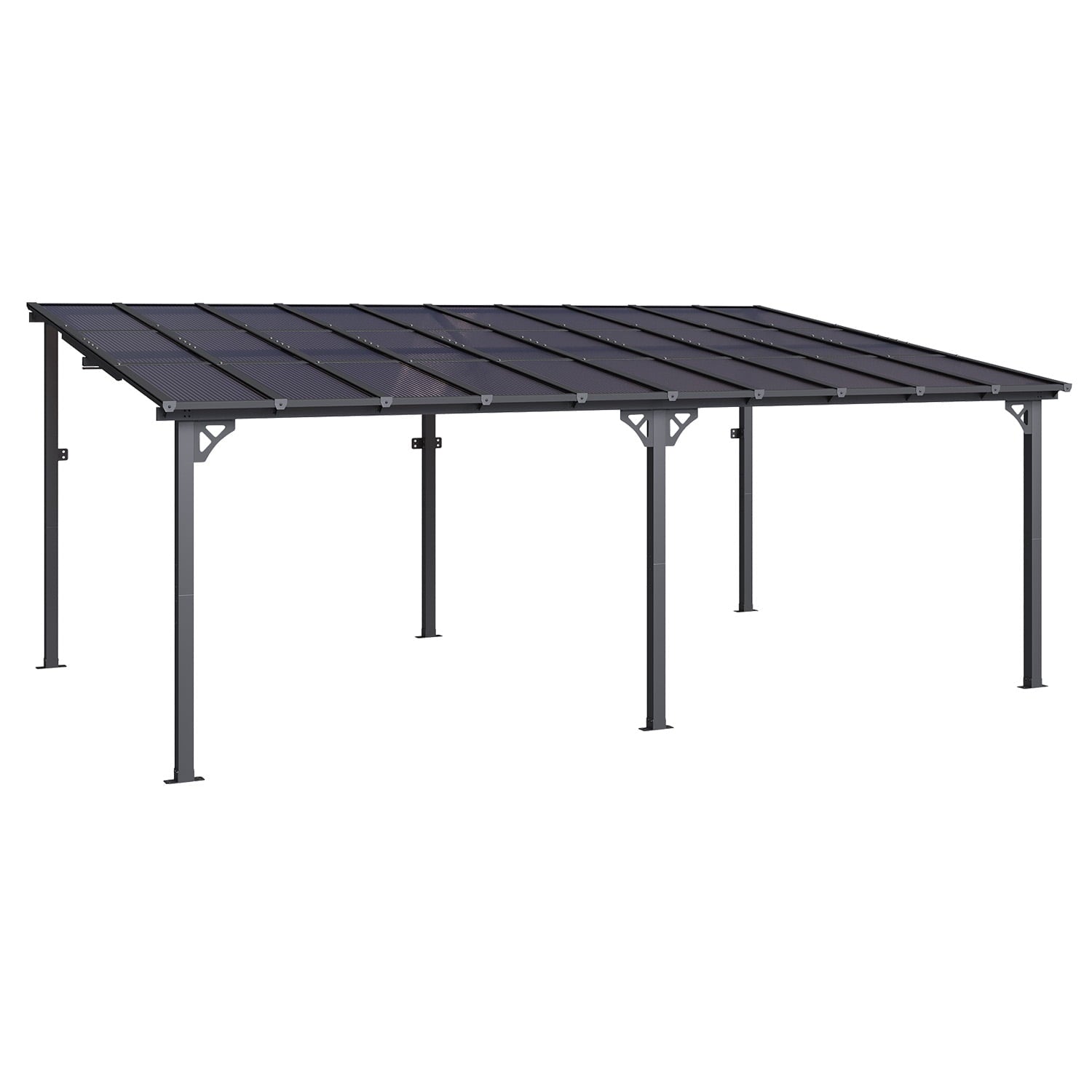 Mazonvintage 12'x20' Gazebo for Patio, Gazebo Pergola with Sloped Roof, Large Wall-Mounted Heavy Duty Awnings, for Patio, Deck and Mazonvintage