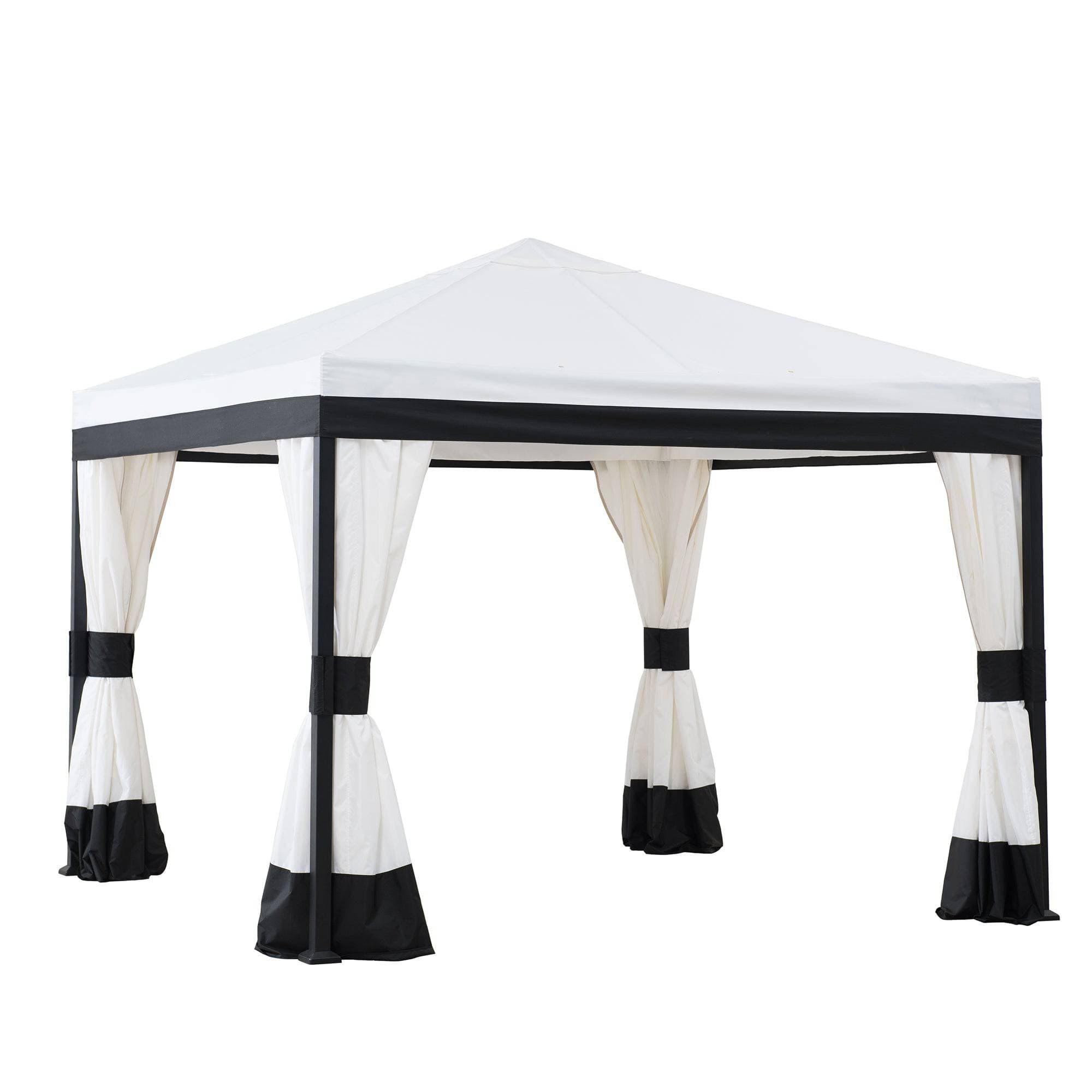 Mazonvintage 10x10 White Gazebo with Curtain and Netting