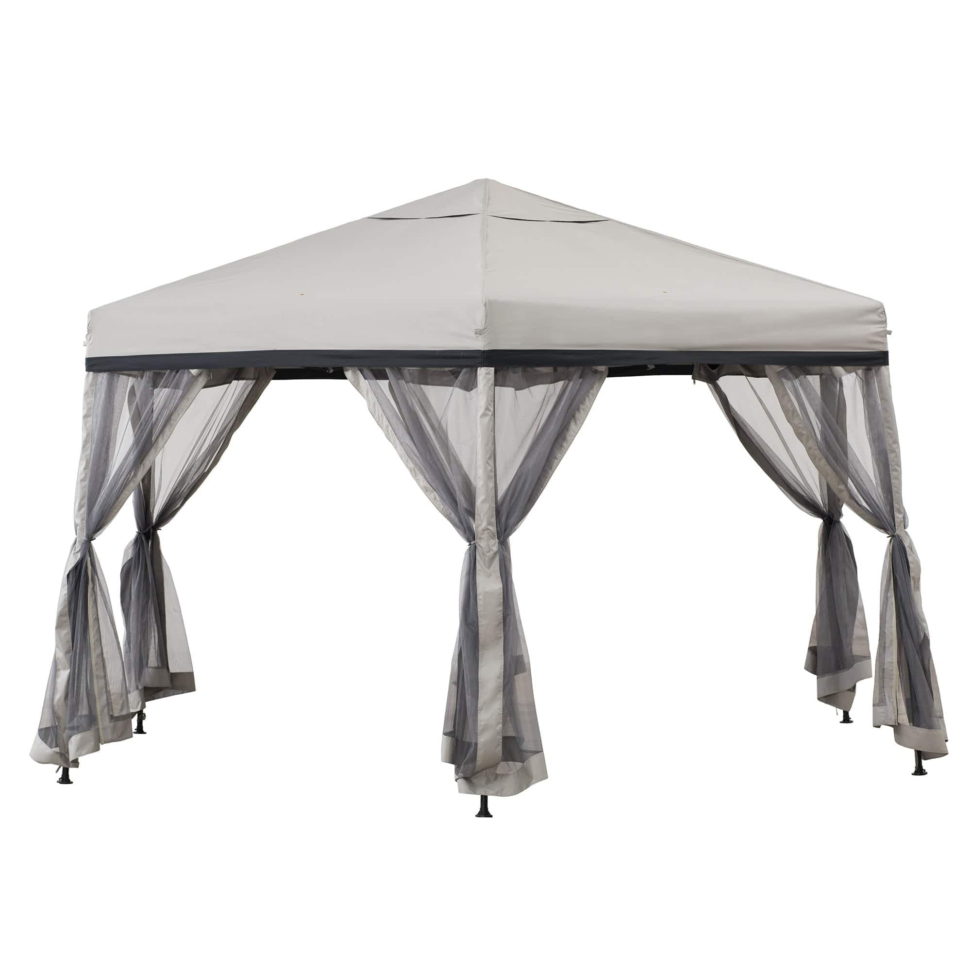 Mazonvintage 11x11 Hexagon Pop Up Gazebo with Netting