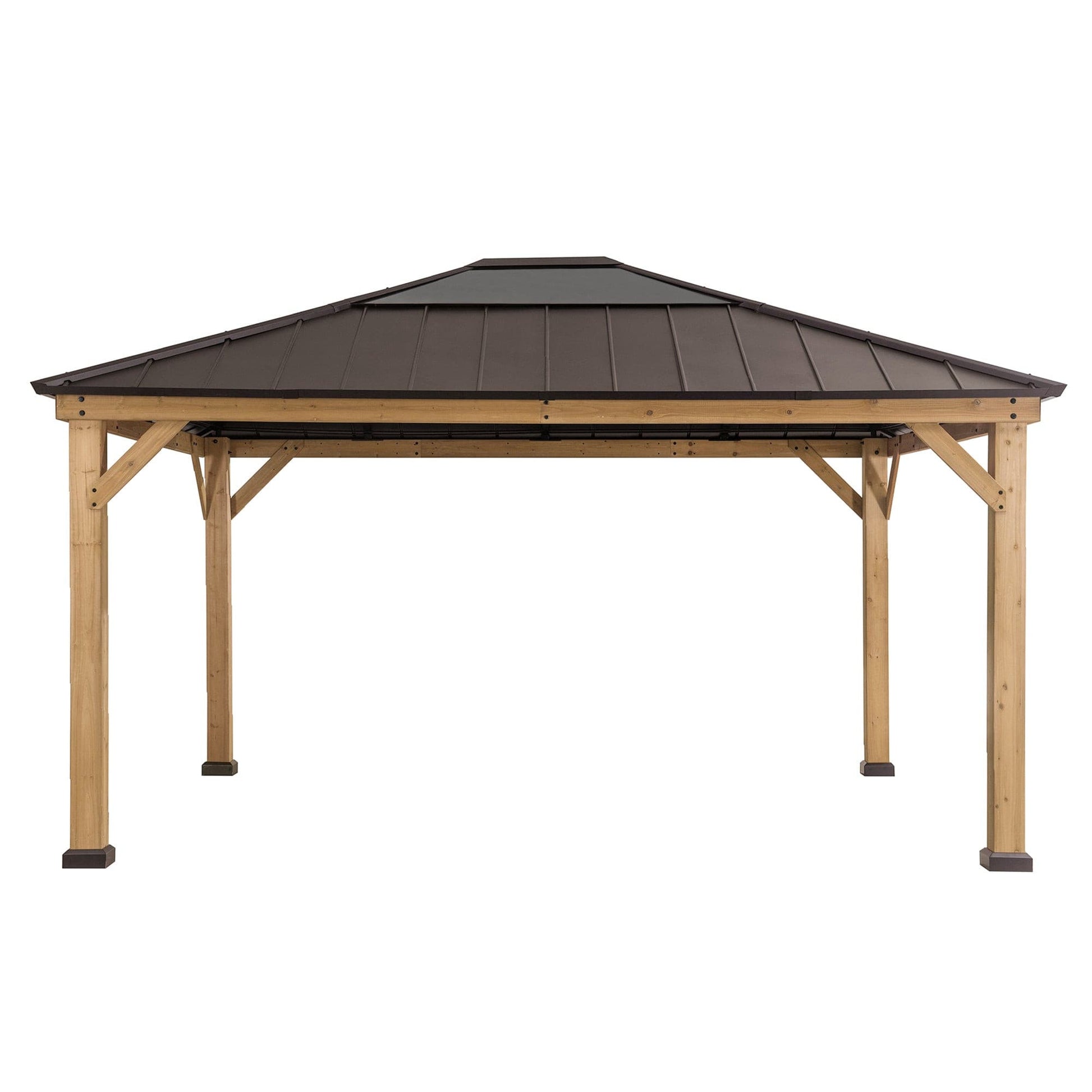 Mazonvintage 13x15 Wood Frame Gazebo with Translucent Skylight