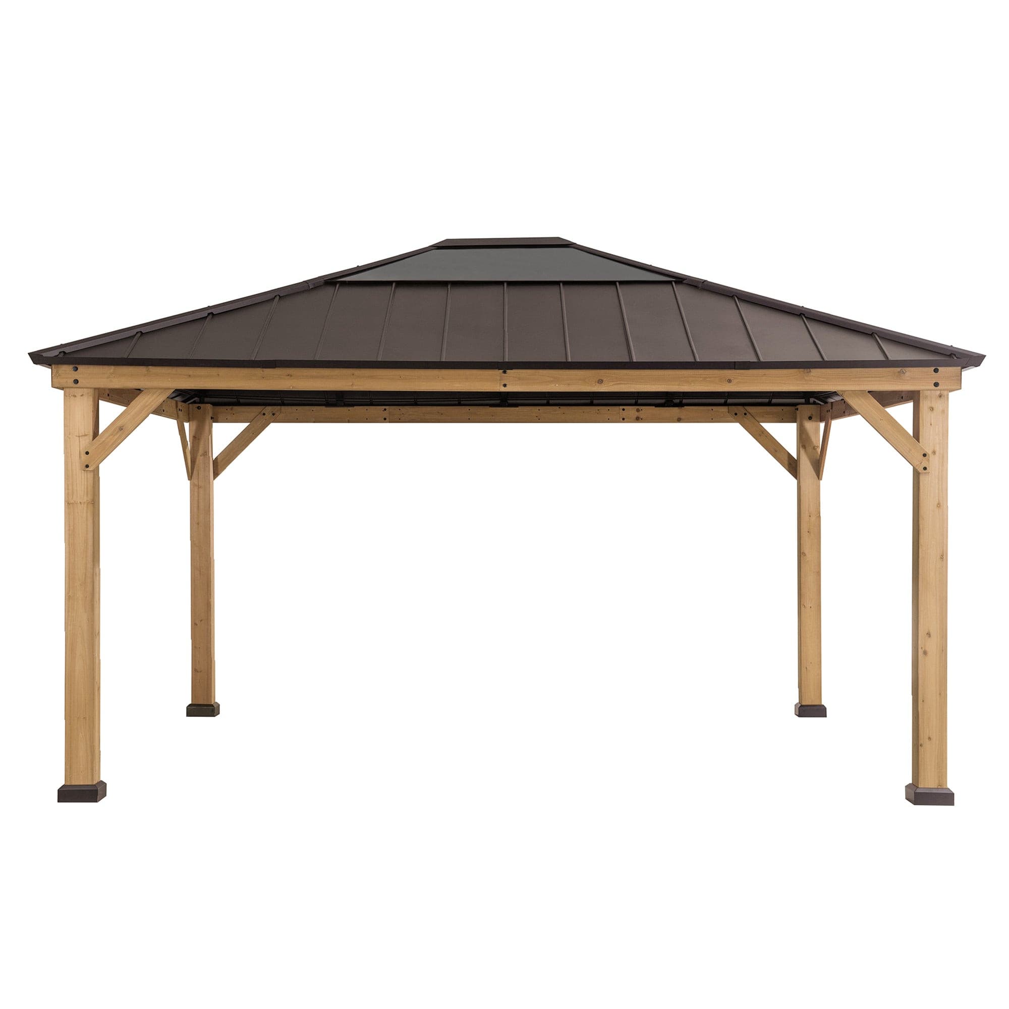 Mazonvintage 13x15 Wood Frame Gazebo with Translucent Skylight