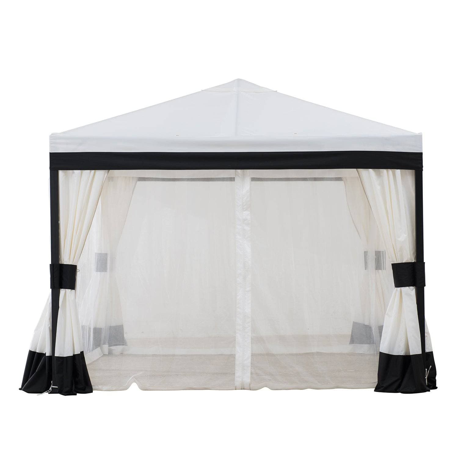 Mazonvintage 10x10 White Gazebo with Curtain and Netting