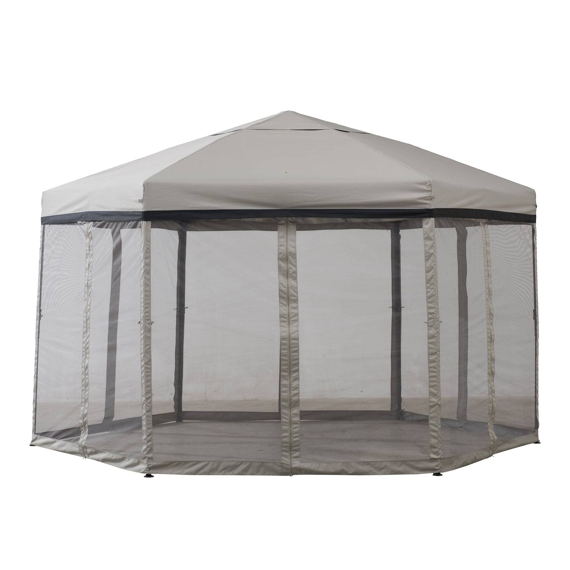 Mazonvintage 11x11 Hexagon Pop Up Gazebo with Netting