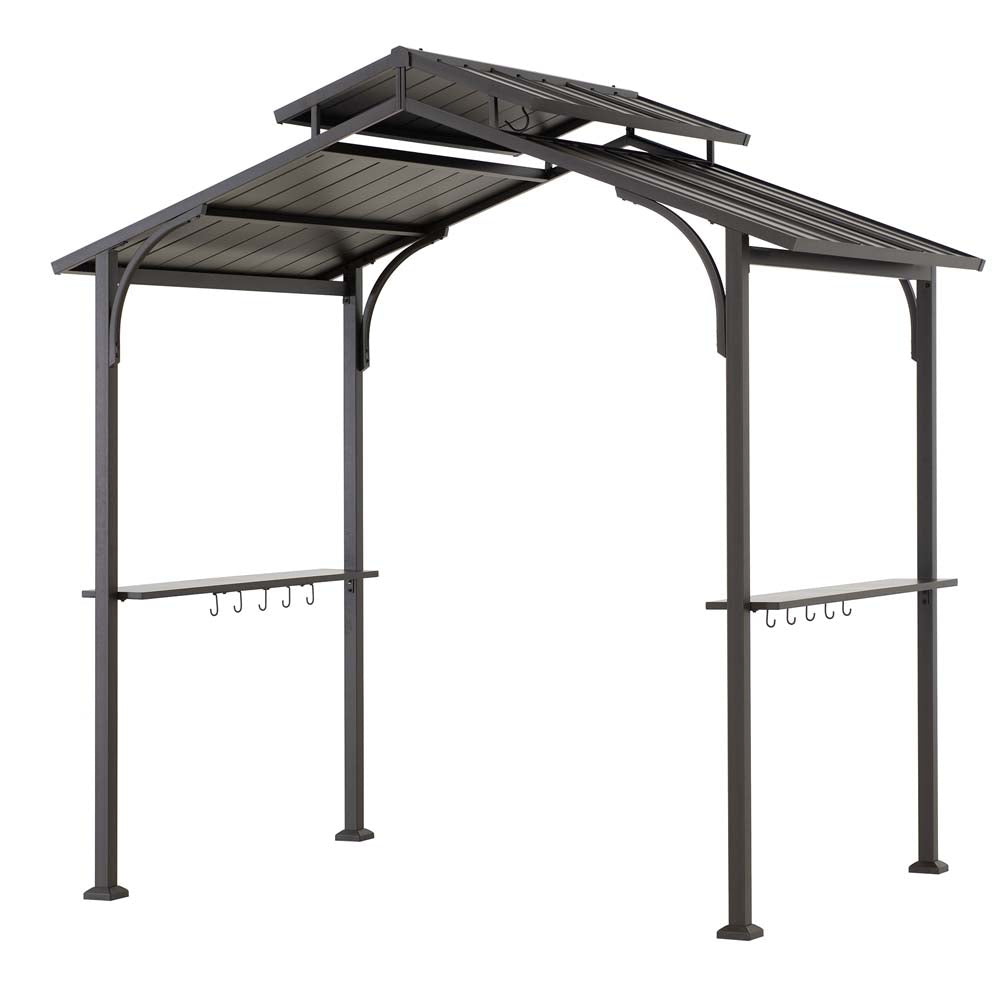 Mazonvintage 5x8 Grilling Gazebo with Hooks and Bar Shelves for BBQ