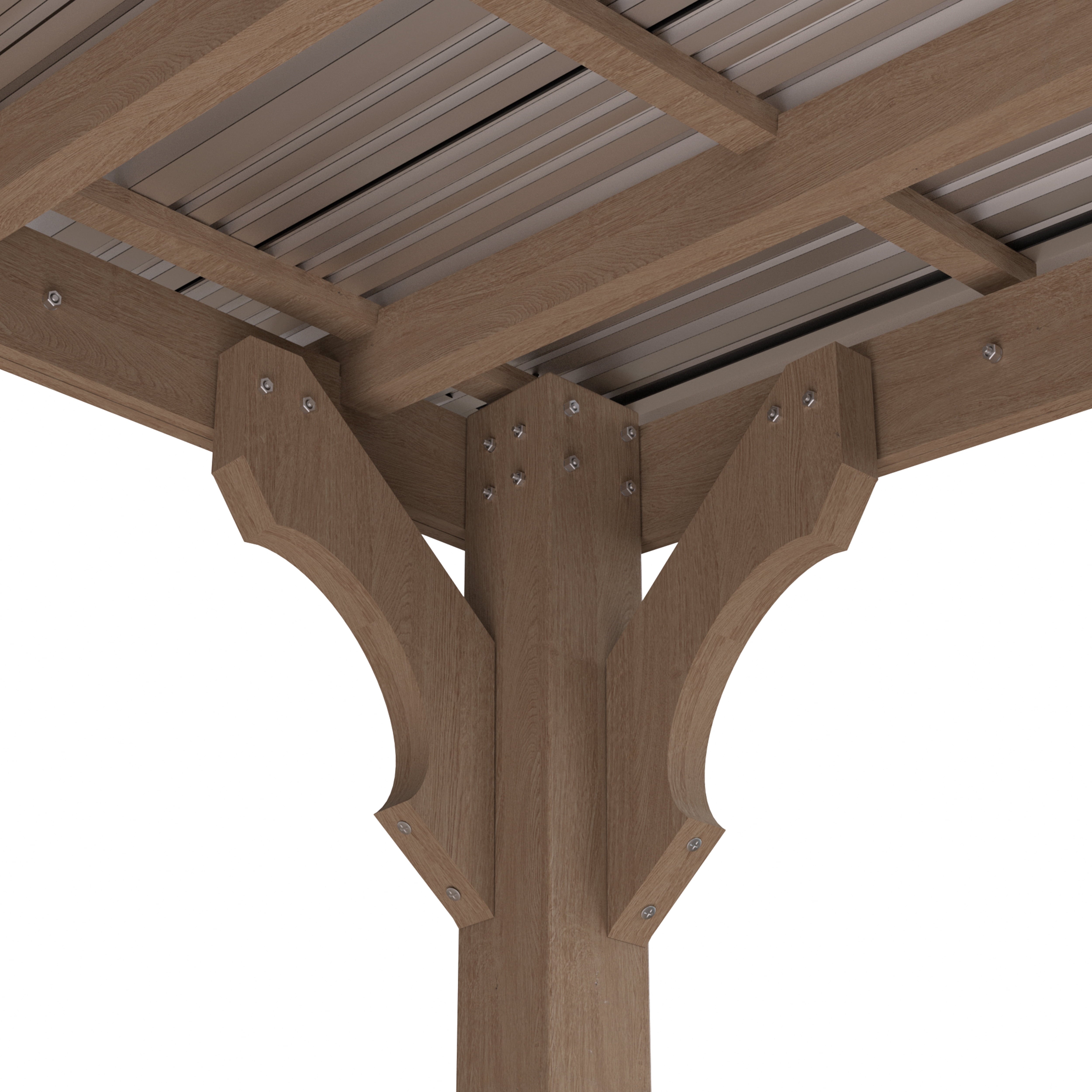 Mazonvintage 10'x 12' Outdoor Wooden Grill Gazebo, Heavy Duty BBQ Pergola for Deck, Garden and Patio