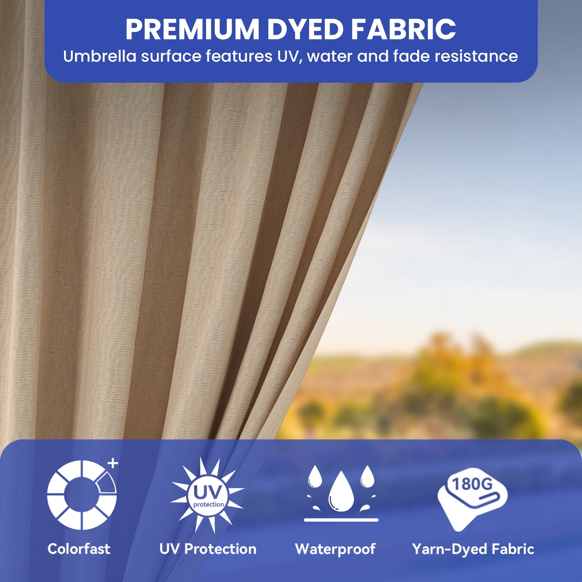 Mazonvintage 10' x 10' Double Roof Gazebo: Heavy Duty Galvanized Steel wit Netting and Curtains in Bronze