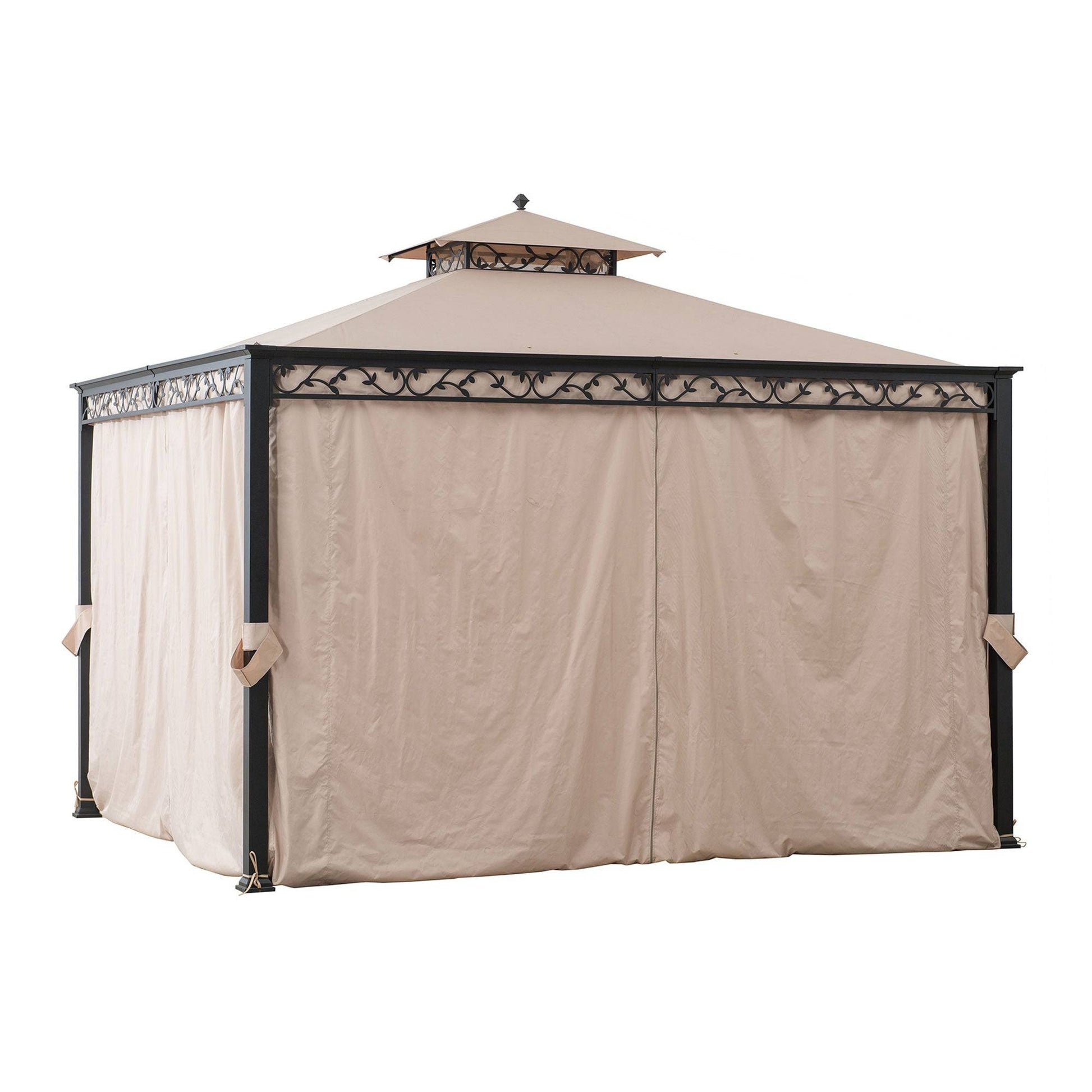 Mazonvintage 10x12 Steel Patio Gazebo with Netting and Curtain