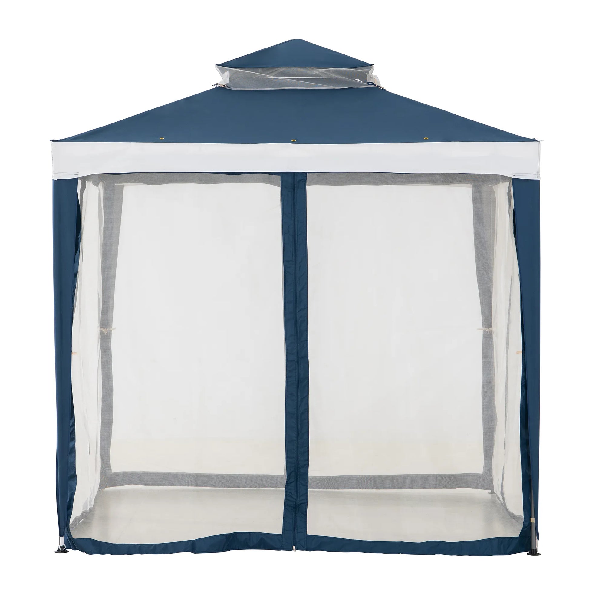 Mazonvintage8x8 Soft Top Gazebo with Mosquito Netting - Navy & White