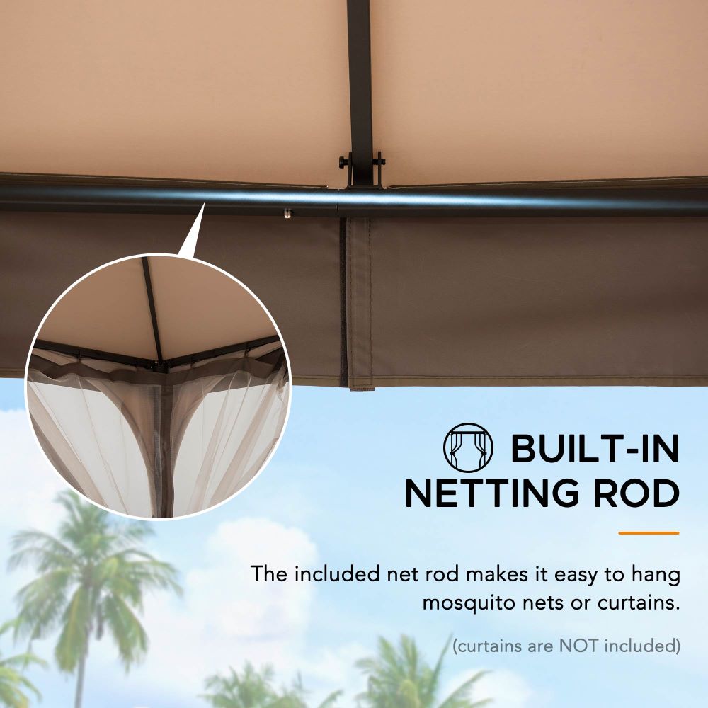 Mazonvintage 9.5x9.5 2-Tier Steel Backyard Gazebo with Netting