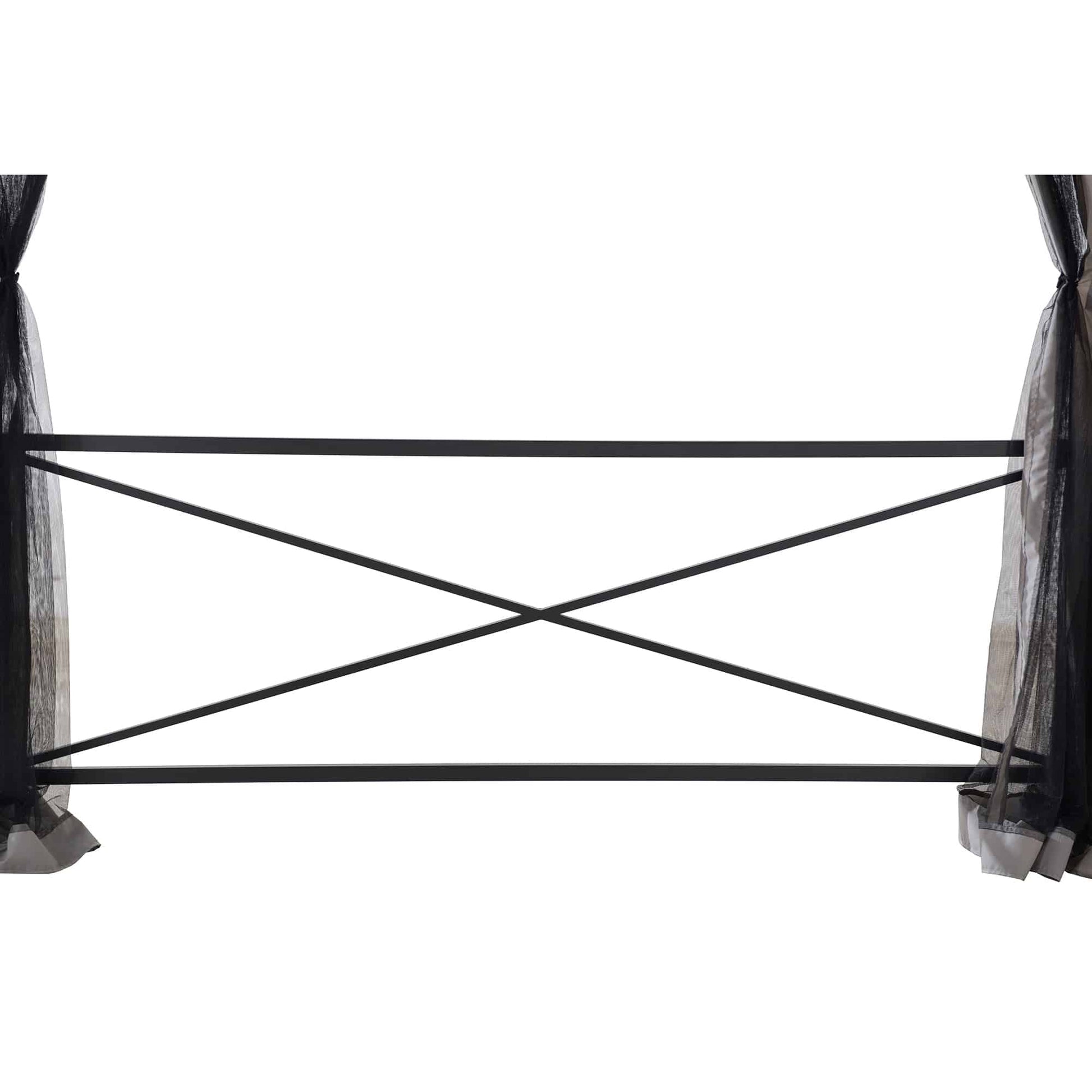 Mazonvintage 15x15 Hexagon Soft Top Gazebo with Netting and Bar Shelf
