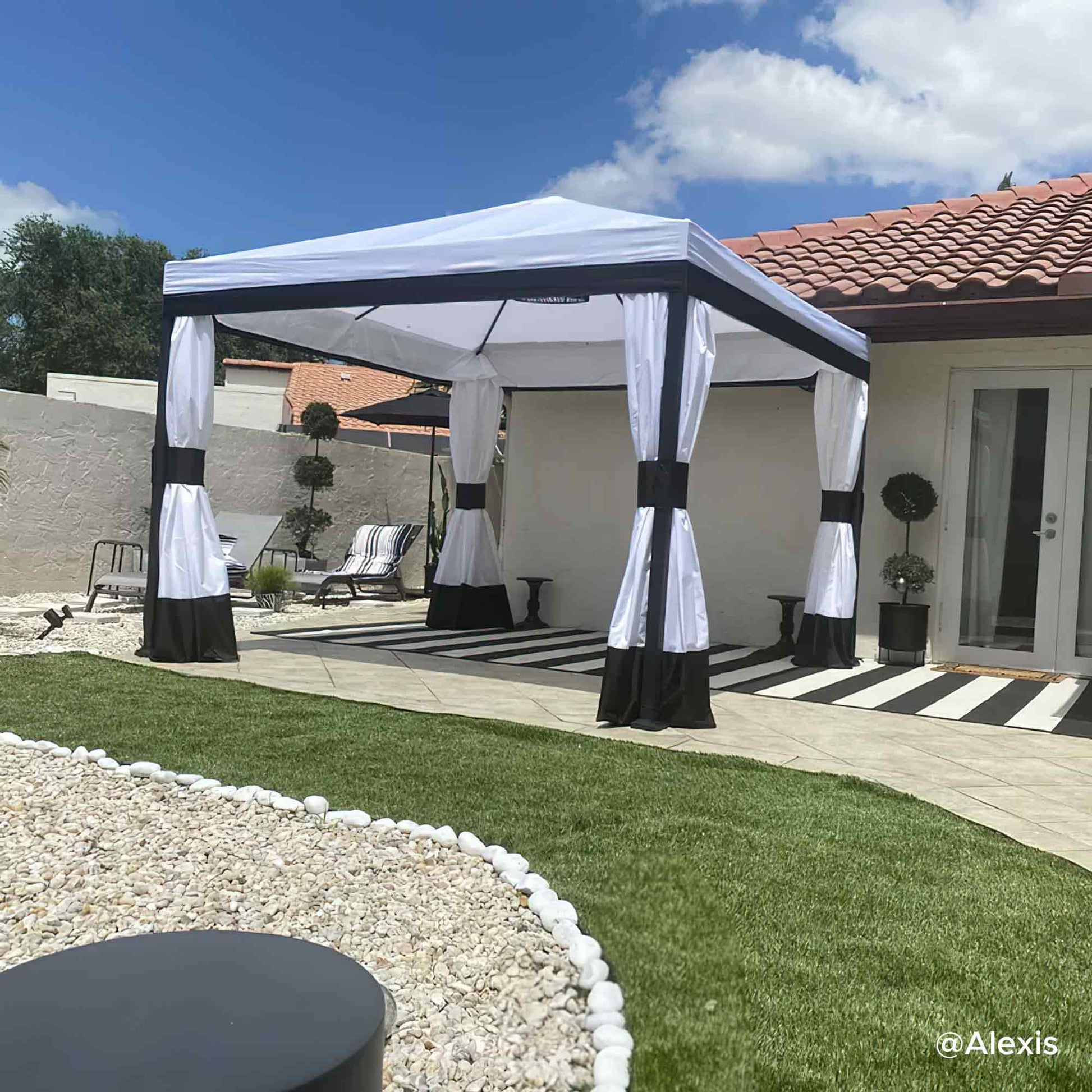 Mazonvintage 10x10 White Gazebo with Curtain and Netting