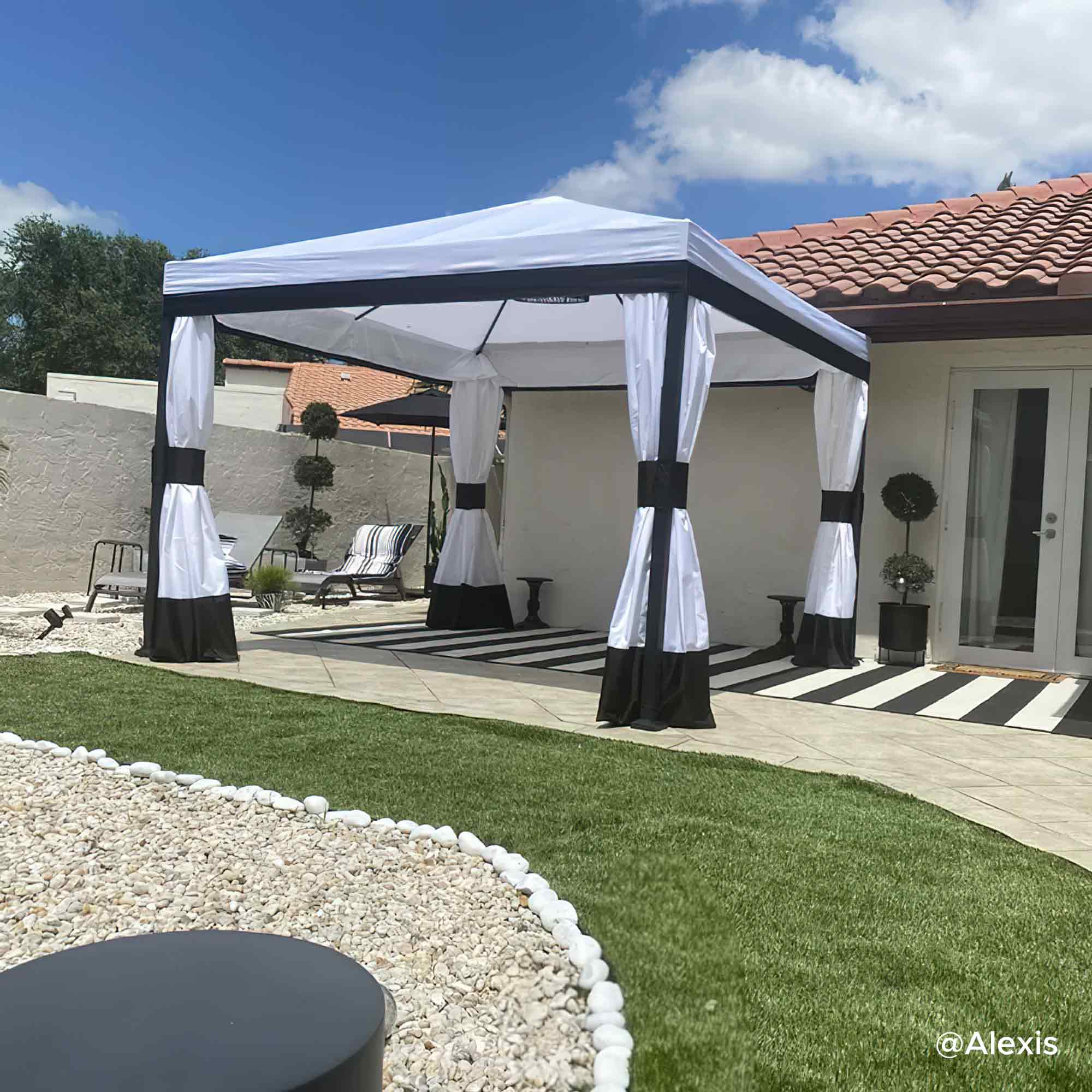 Mazonvintage 10x10 White Gazebo with Curtain and Netting