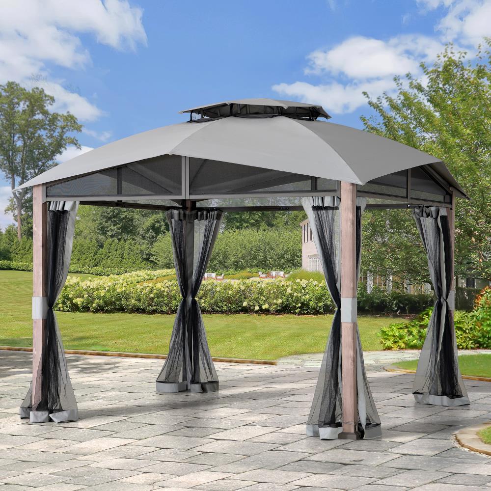 Mazonvintage 12x12 Hillsdale Soft Top Gazebo with 4 Counterweights and Netting