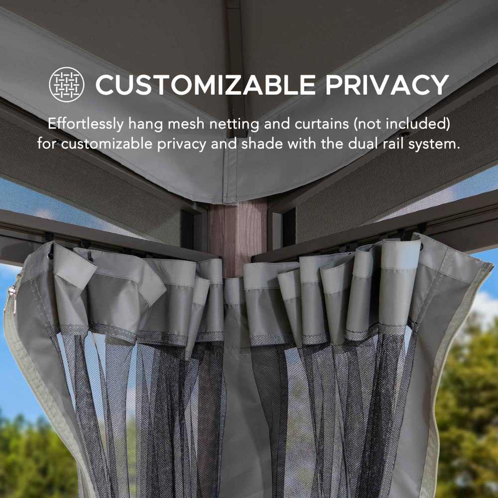 Mazonvintage 12x12 Hillsdale Soft Top Gazebo with 4 Counterweights and Netting