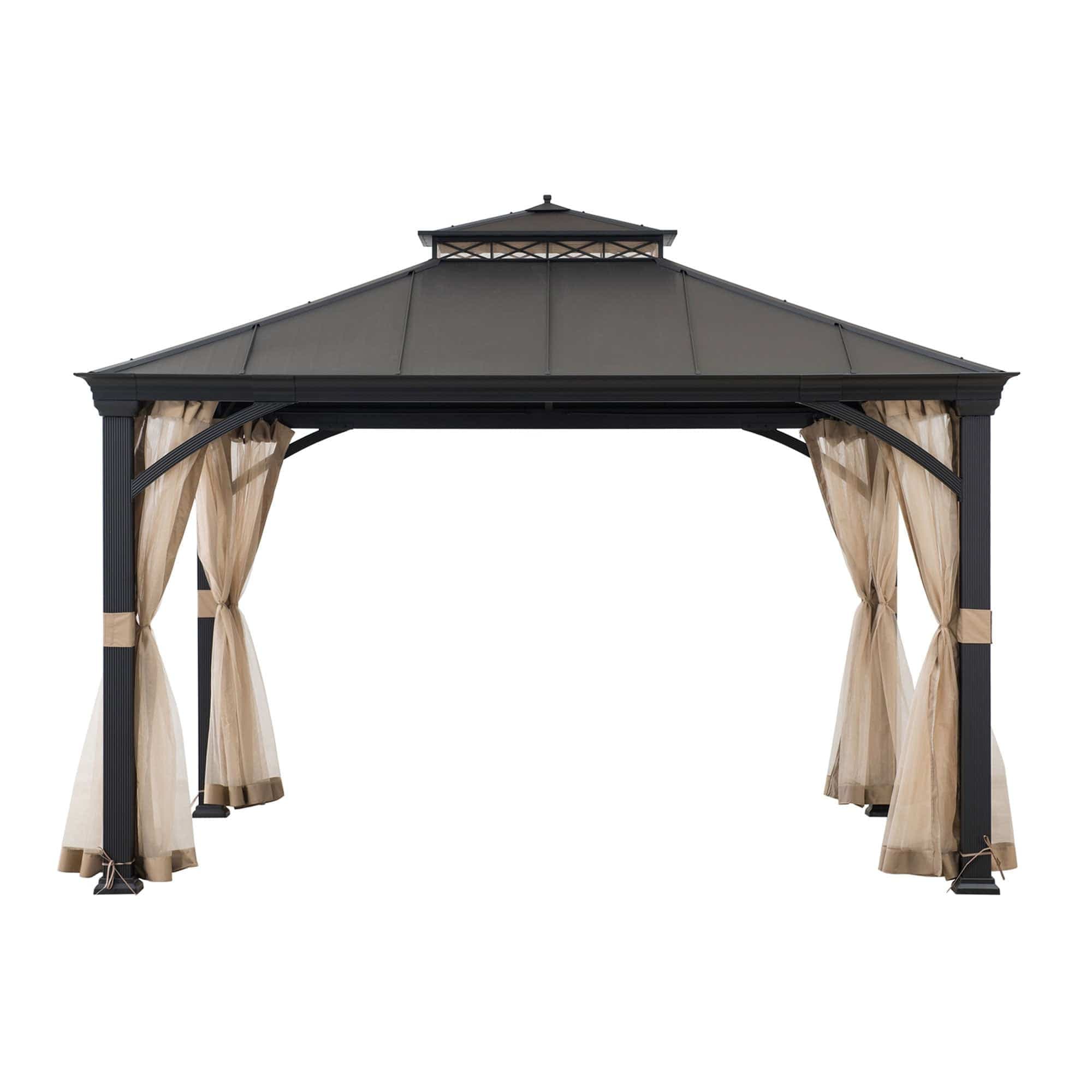 Mazonvintage 11x13 Metal Gazebo with Aluminum Frame and Privacy Netting