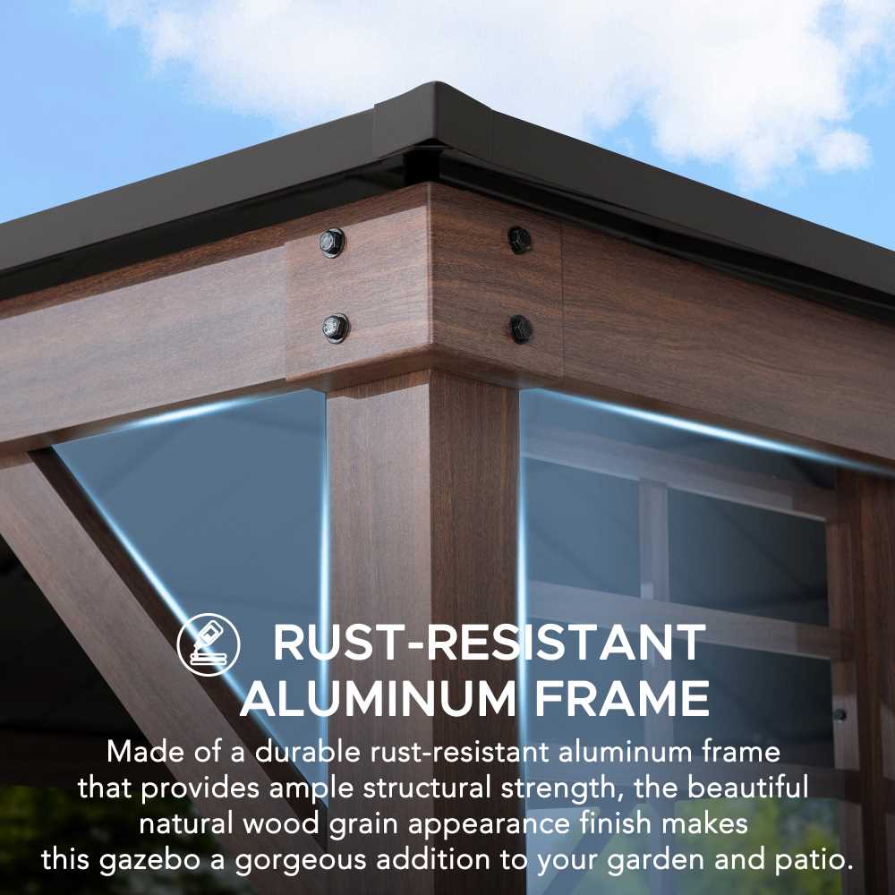 Mazonvintage 13x15 Wilmington Aluminum Frame Hardtop Gazebo with Planters