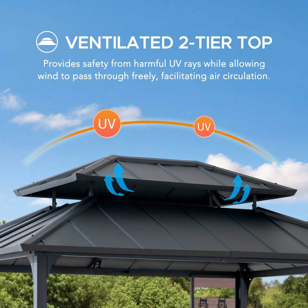 Mazonvintage 7x9 Rochdale Grill Gazebo with Shelves and Hooks