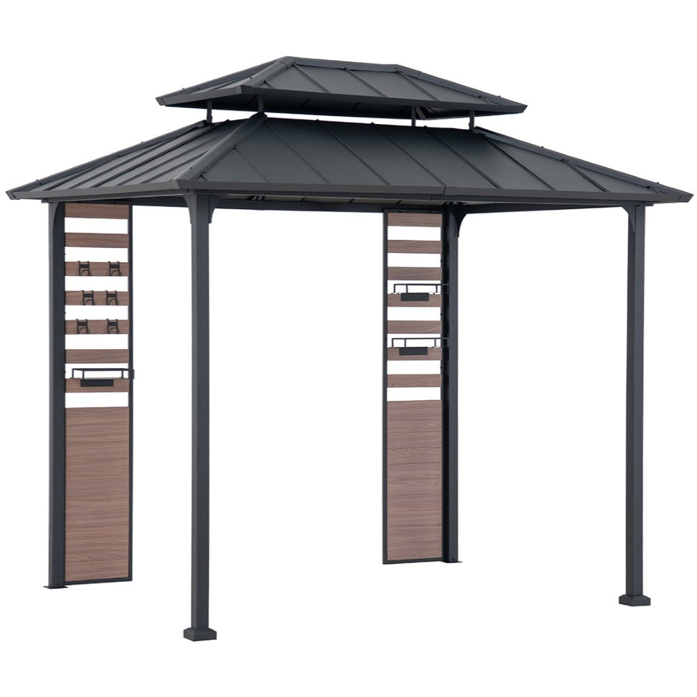 Mazonvintage 7x9 Rochdale Grill Gazebo with Shelves and Hooks