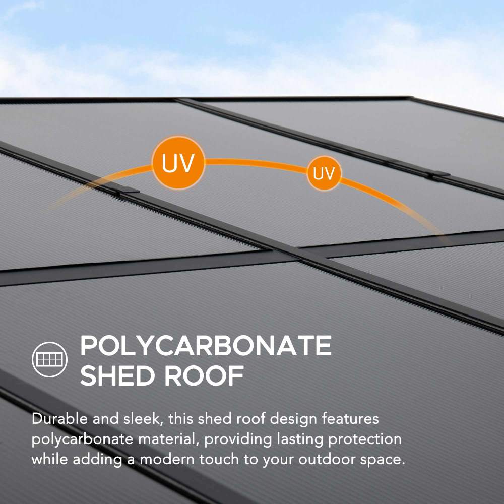 Mazonvintage 10x12 Polycarbonate Roof Wall Mounted Gazebo, Lean to Gazebo with Curtain and Netting