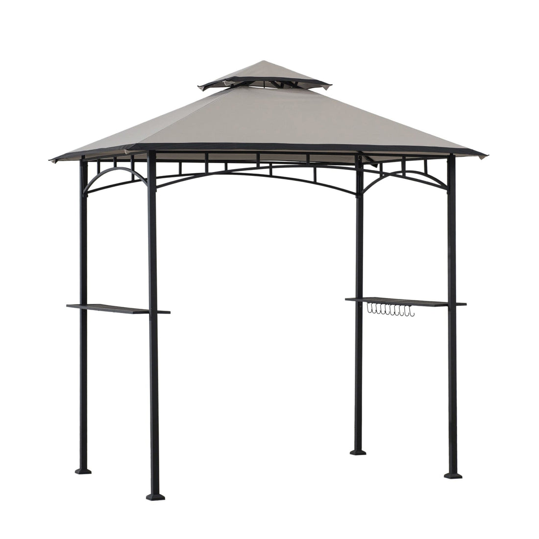 Mazonvintage 5x8 BBQ Grill Gazebo with Bar Shelves and Hooks