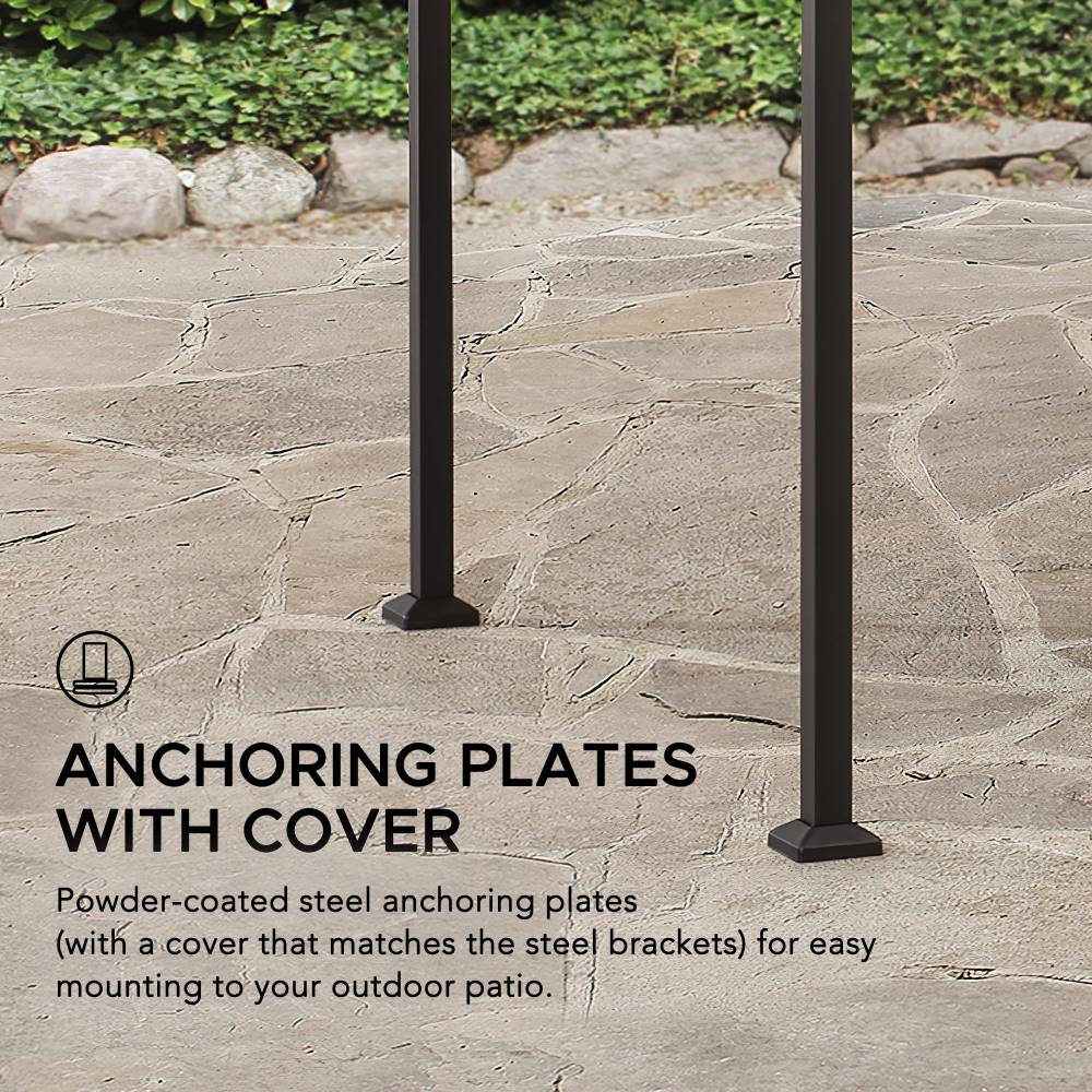 Mazonvintage 5x8 BBQ Grill Gazebo with Bar Shelves and Hooks - Tan & Brown