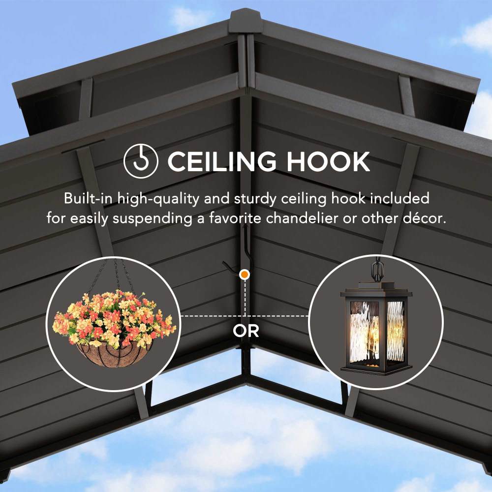 Mazonvintage 5x8 Grilling Gazebo with Hooks and Bar Shelves for BBQ