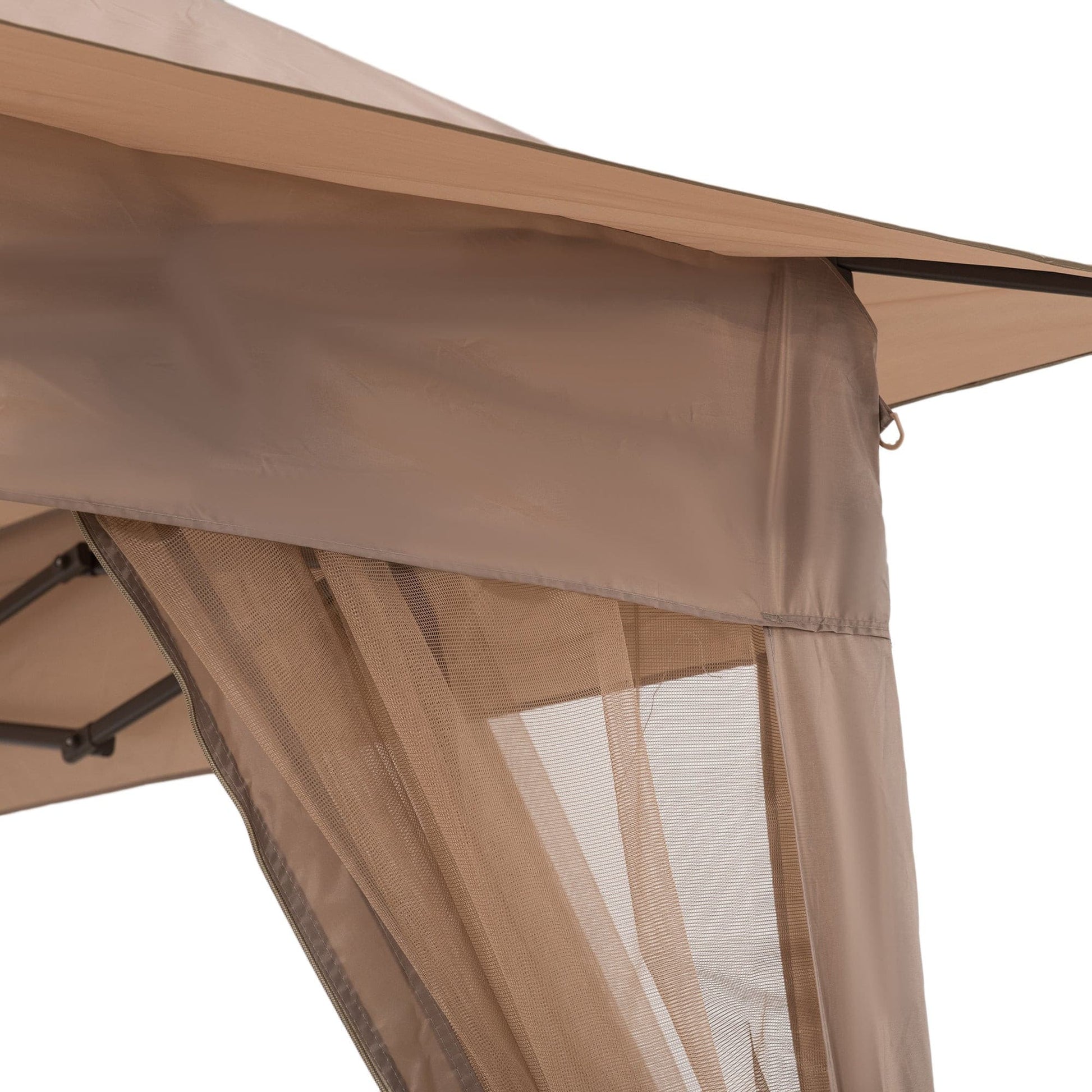 Mazonvintage 11x11 Pop Up Gazebo Tent with Netting and Carry Bag - Khaki