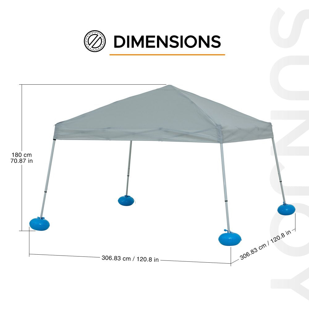 Mazonvintage 10x10 Floating Pool Gazebo with PVC Floats and Carry Bag - Gray