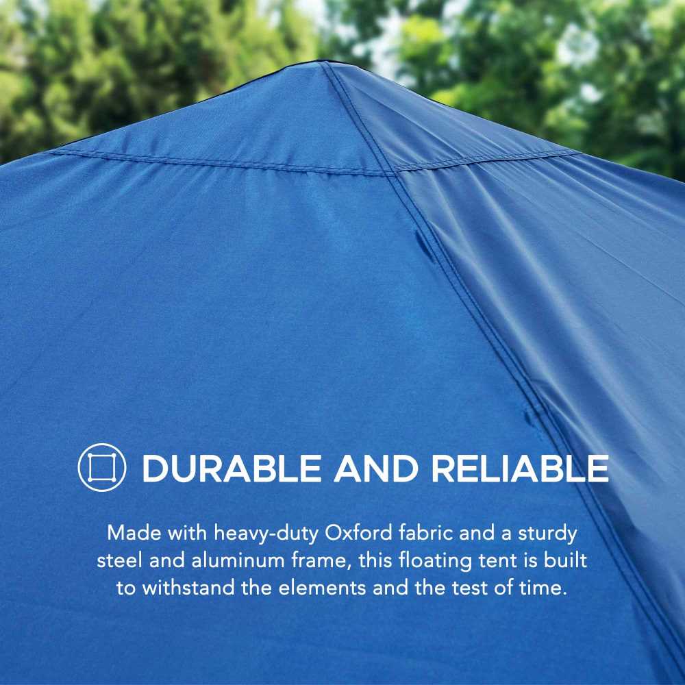 Mazonvintage 10x10 Floating Pool Gazebo with PVC Floats and Carry Bag - Navy