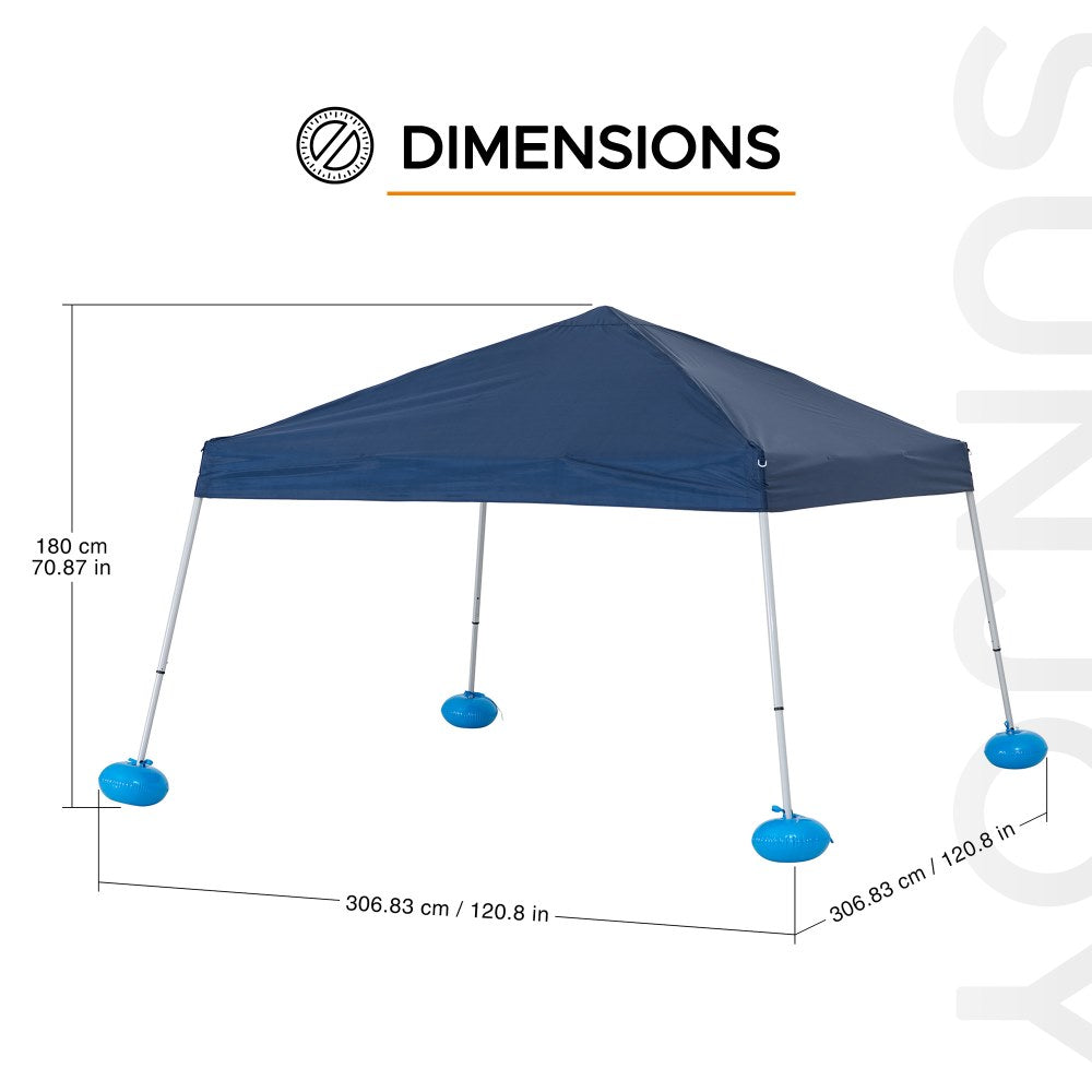 Mazonvintage 10x10 Floating Pool Gazebo with PVC Floats and Carry Bag - Navy
