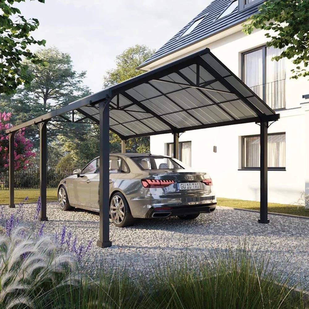 Mazonvintage 12x20 Metal Carport Gable Roof Gazebo with 2 Ceiling Hooks