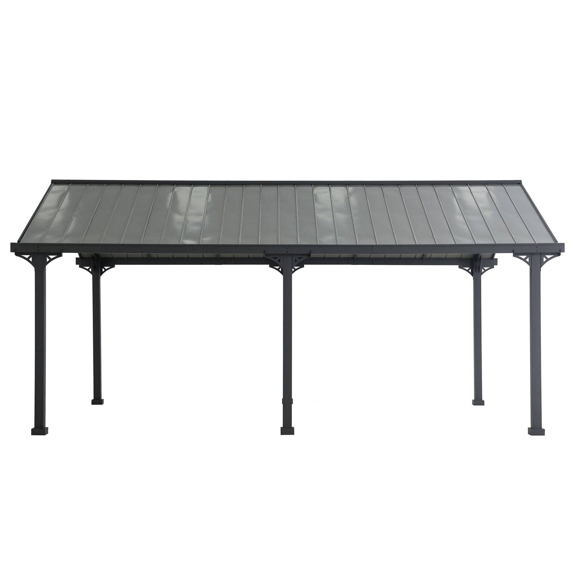 Mazonvintage 12x20 Metal Carport Gable Roof Gazebo with 2 Ceiling Hooks