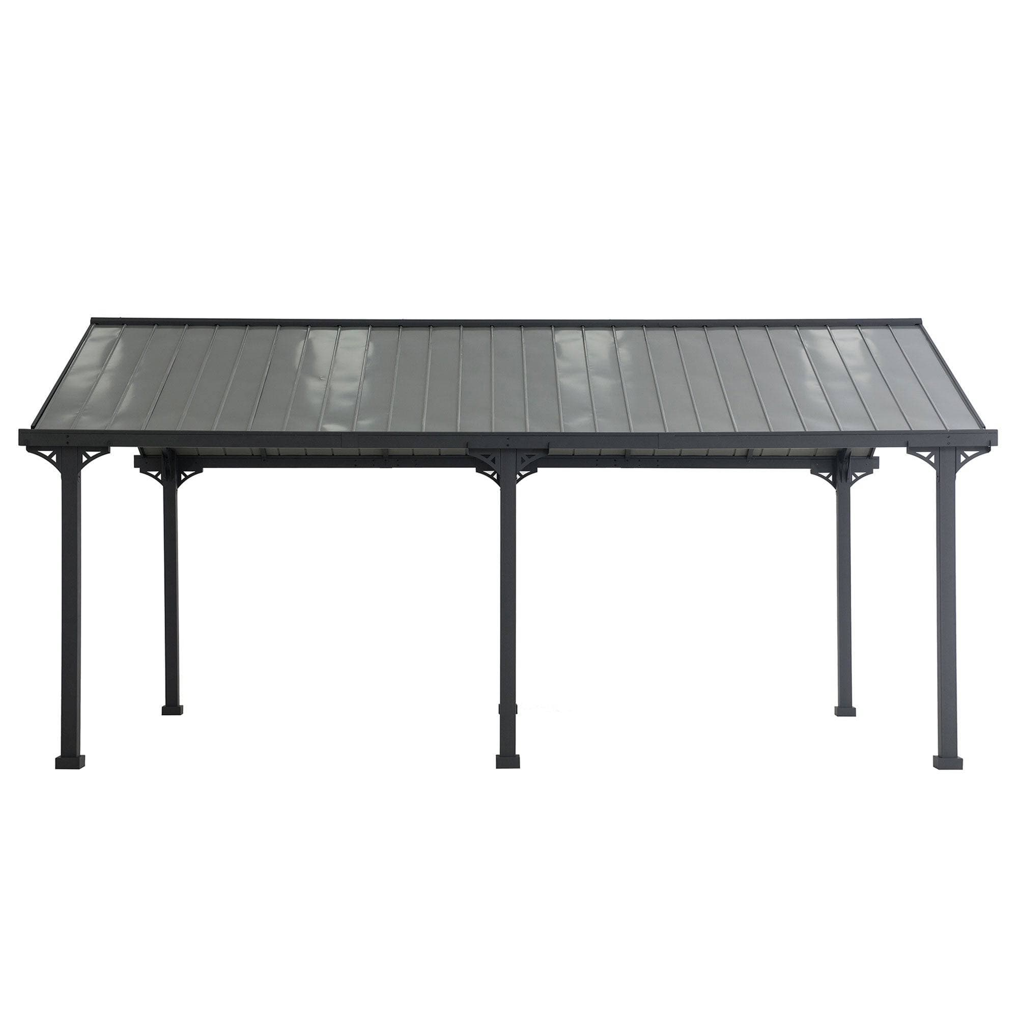 Mazonvintage 12x20 Metal Carport Gable Roof Gazebo with 2 Ceiling Hooks