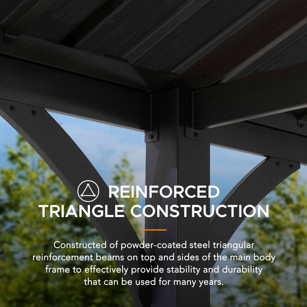 Mazonvintage 20x14 Steel Carport Sturdy Gazebo with 2 Ceiling Hooks