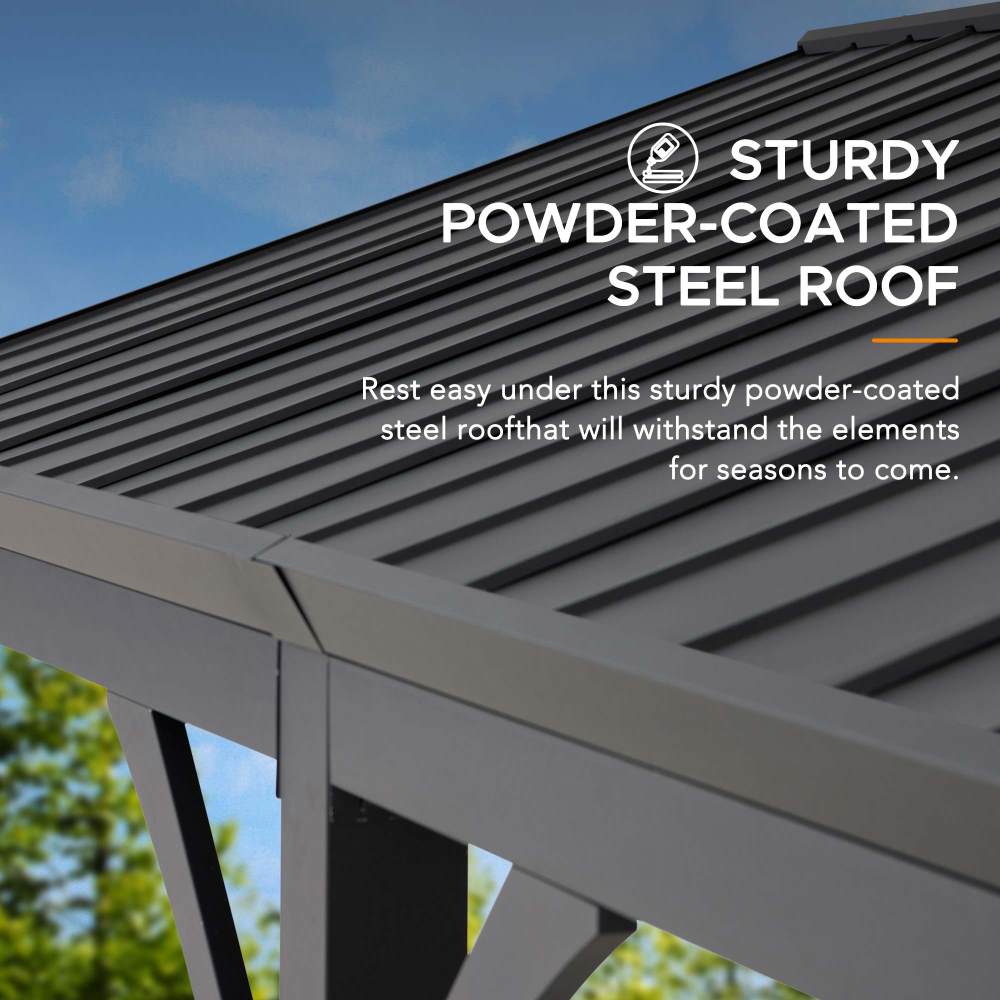 Mazonvintage 20x14 Steel Carport Sturdy Gazebo with 2 Ceiling Hooks