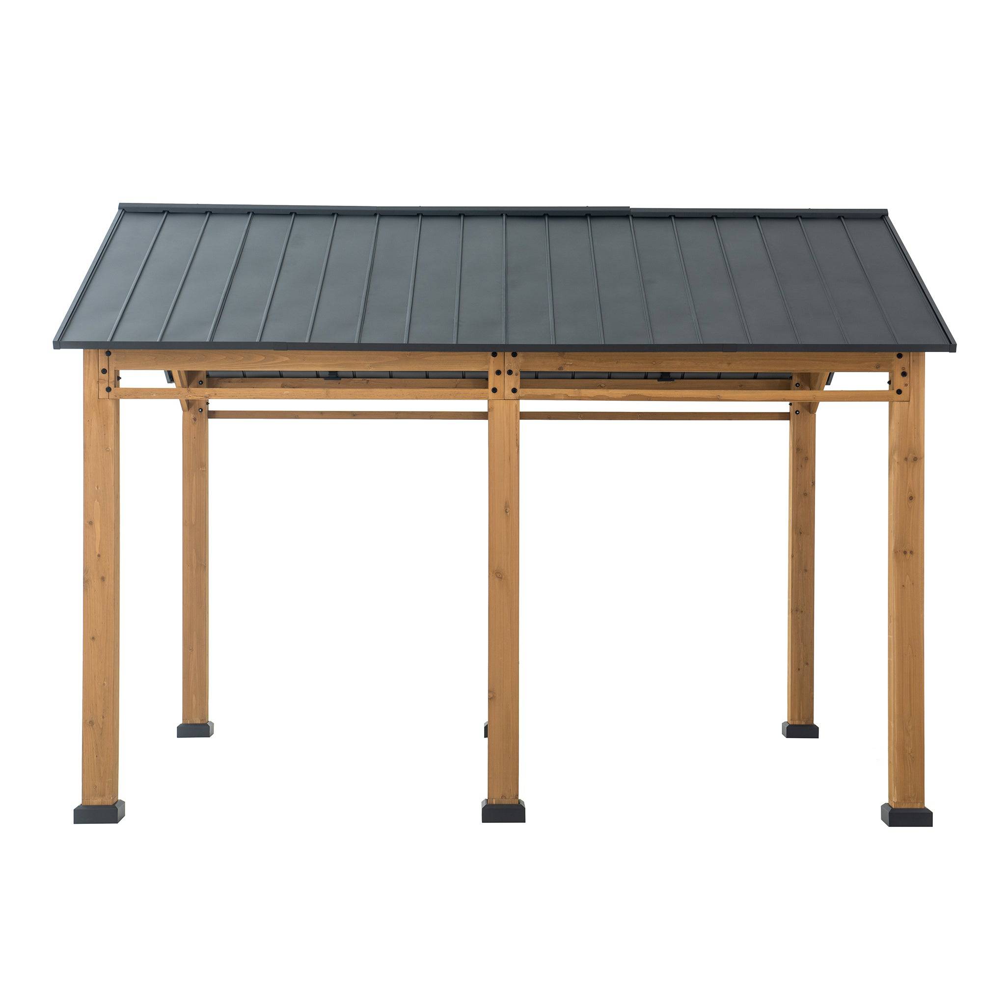 Mazonvintage 11x13 Small Wooden Carport Gazebo with Ceiling Hook