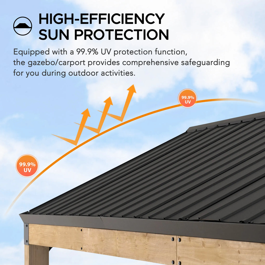 MazonvintageNewville 10x20 Wood Carport with Privacy Wall and Rain Gutter