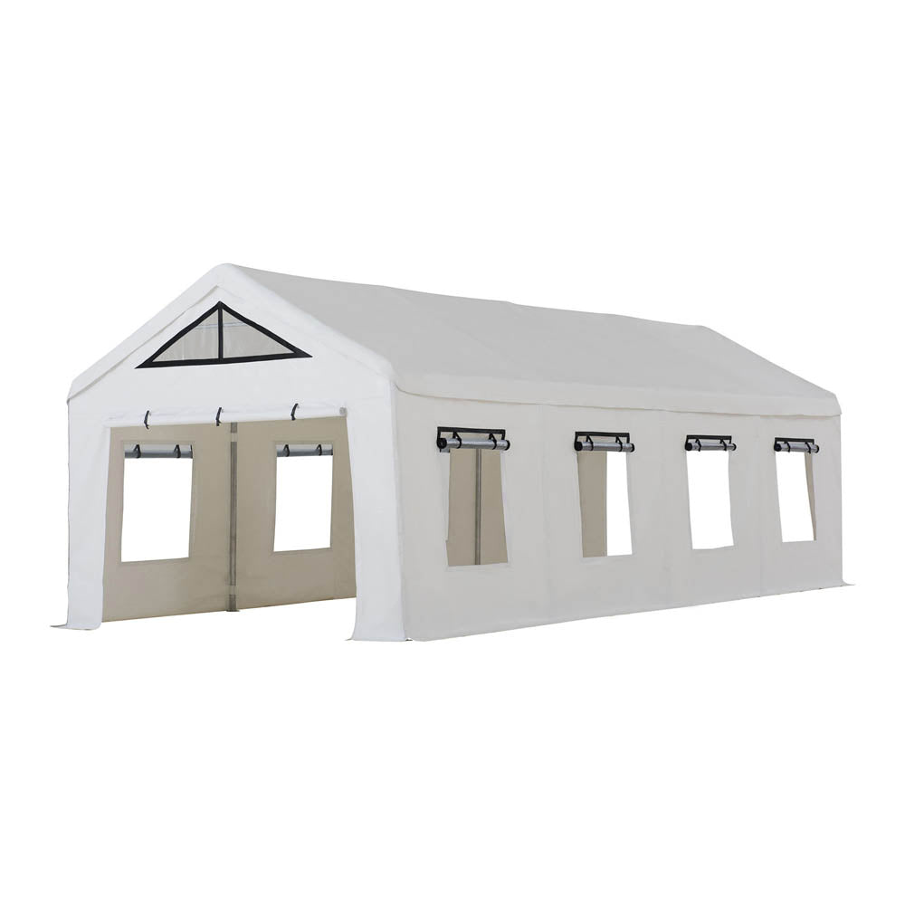 Mazonvintage 12x30 Sundale Party Tent with 8 Removable PE Windows and 2 Roll-up Side Walls