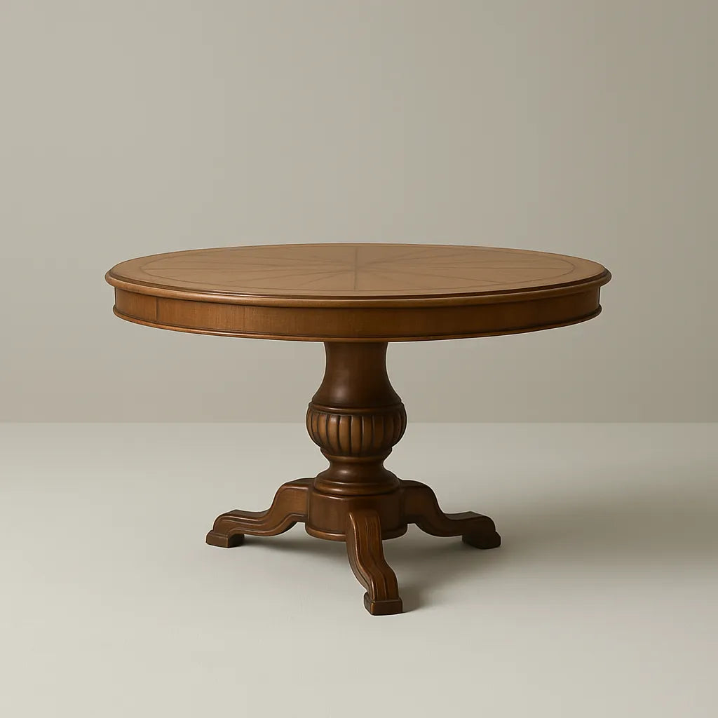 Classic Round Dining Table Elevates Traditional Charm