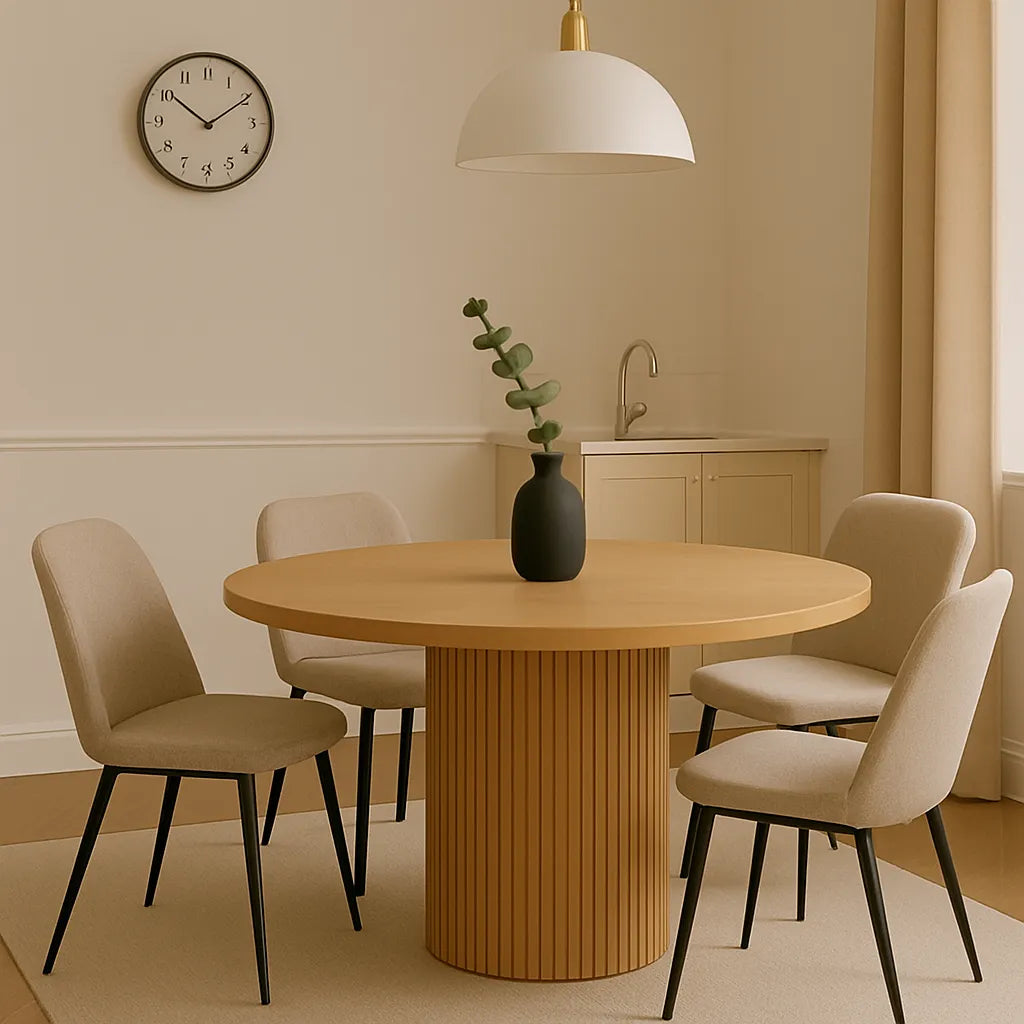 Round Minimalist Dining Table Refine Space