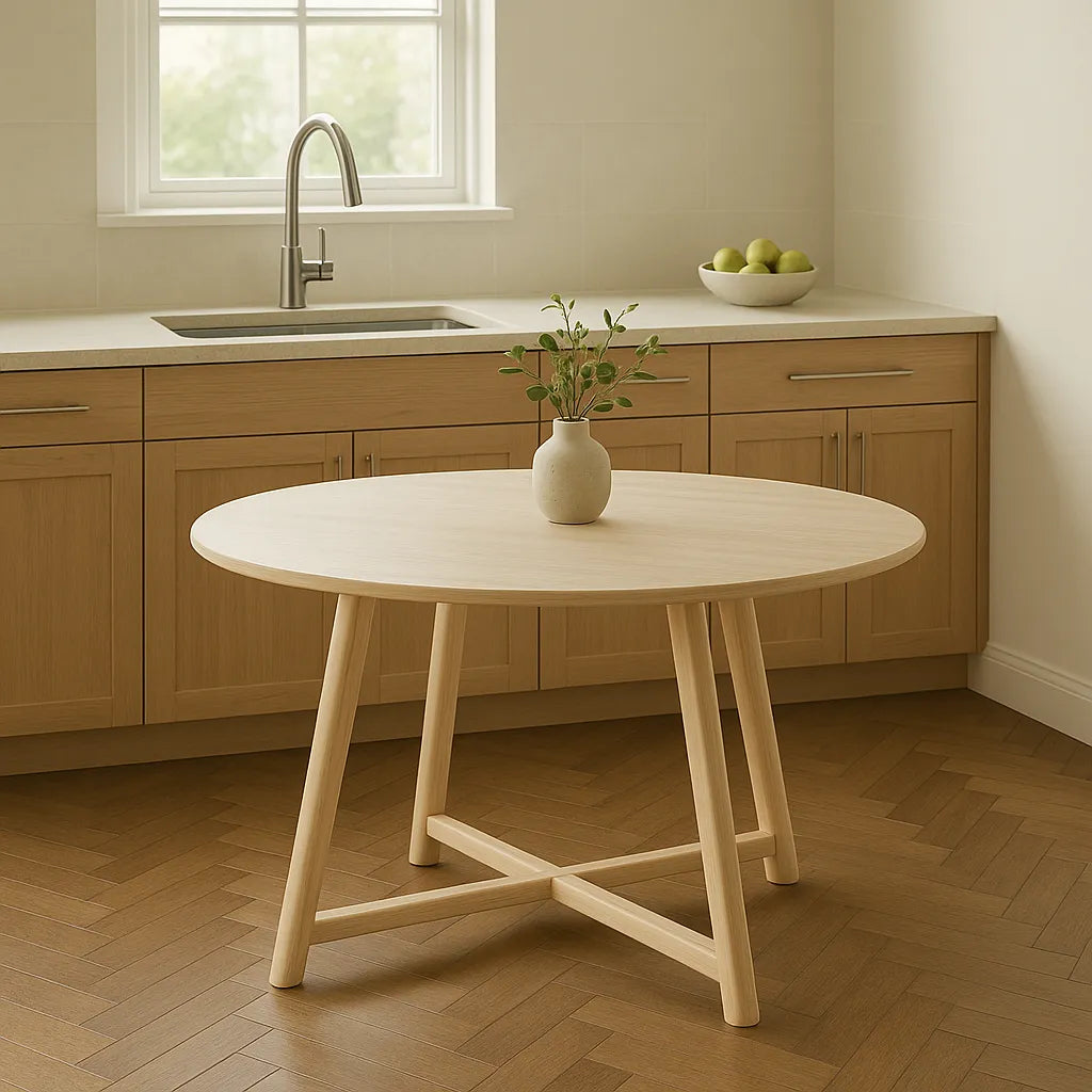 Scandinavian Round Dining Table Inspires Tranquil Living