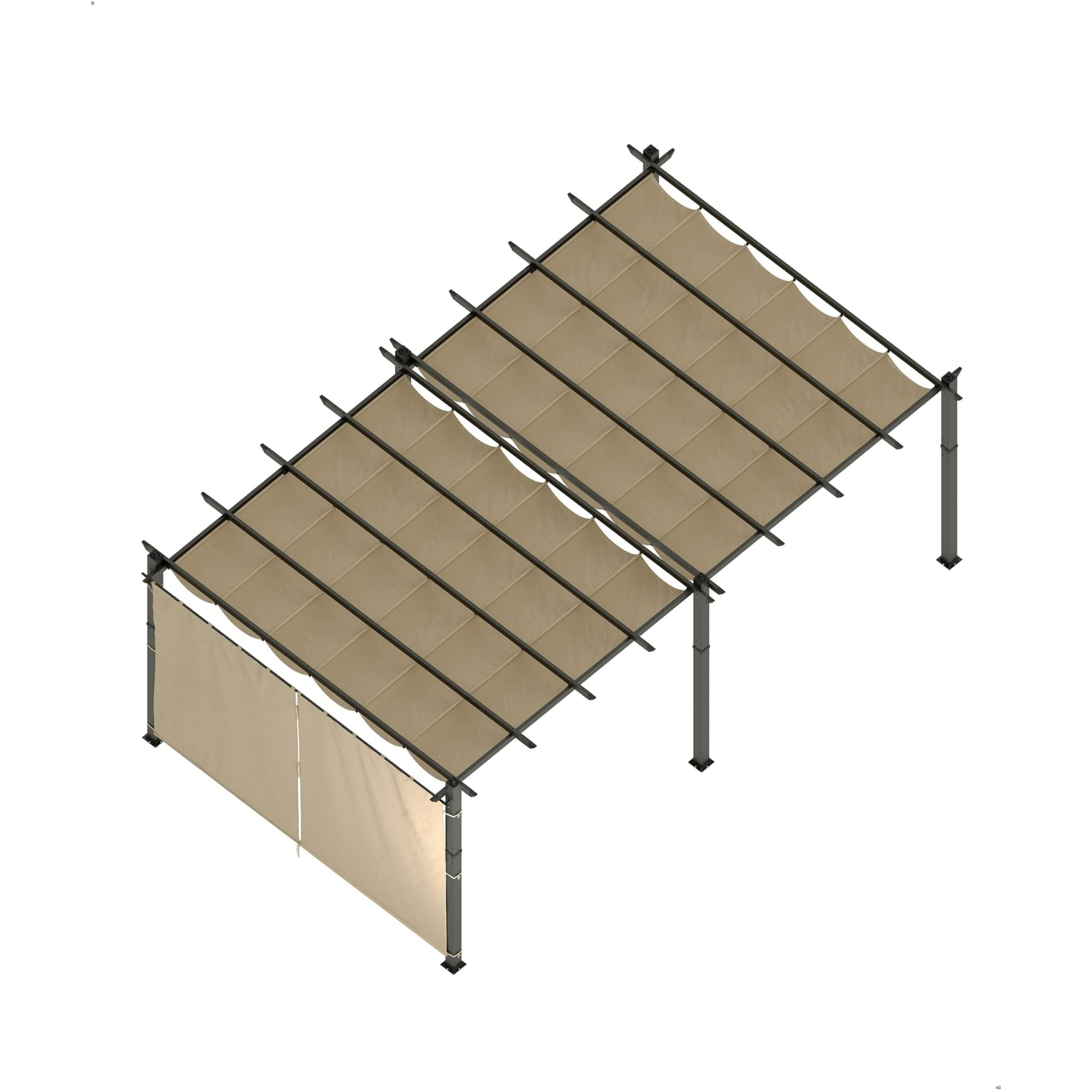 Mazonvintage 12x20 Ft Modern Aluminum Pergola, Outdoor Pergola with Adjustable Canopy, Stable 4-Sided Base, Aluminum Gazebos for Mazonvintage, Deck, Lawn