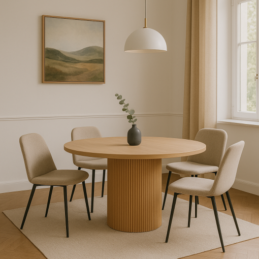 Round Minimalist Dining Table Refines Spaces - Image 2