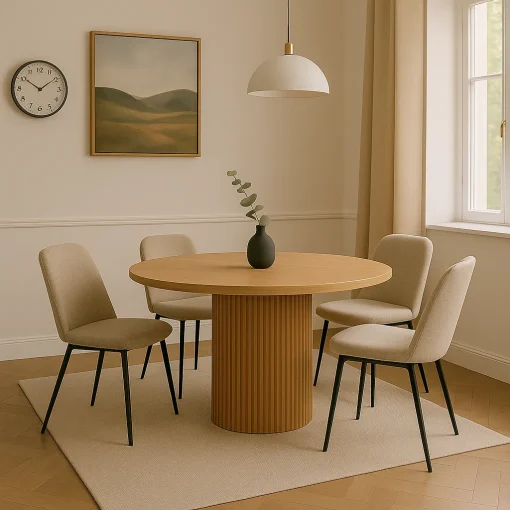 Round Minimalist Dining Table Refines Spaces - Image 4