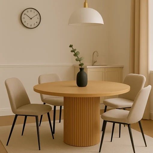 Round Minimalist Dining Table Refines Spaces - Image 3