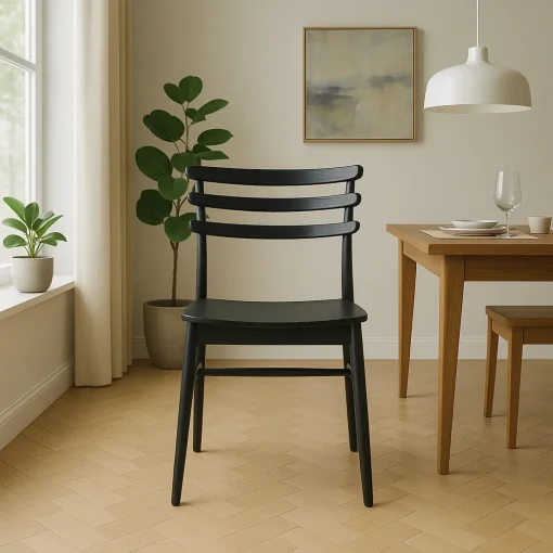 Black Modern Dining Chair Sophistication Transforming Minimalist Spaces - Image 2