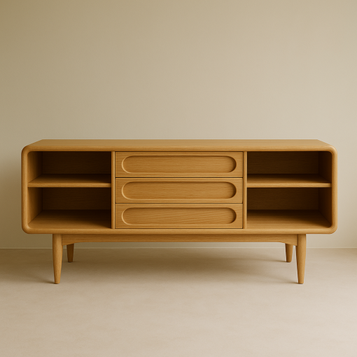 Curved Kitchen Cabinet Contemporary Storage Accent