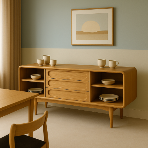 Curved Kitchen Cabinet Contemporary Storage Accent - Image 2