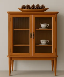 Glass Door Kitchen Cabinet Elegant Compact Display Unit
